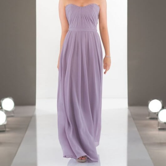 Sorella Vita No Strap Dusty Lavender Chiffon Dress - Picture 2 of 3